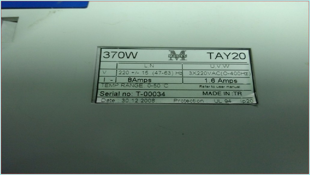MEDEL TAY20 370W 0,37KW SÜRÜCÜ