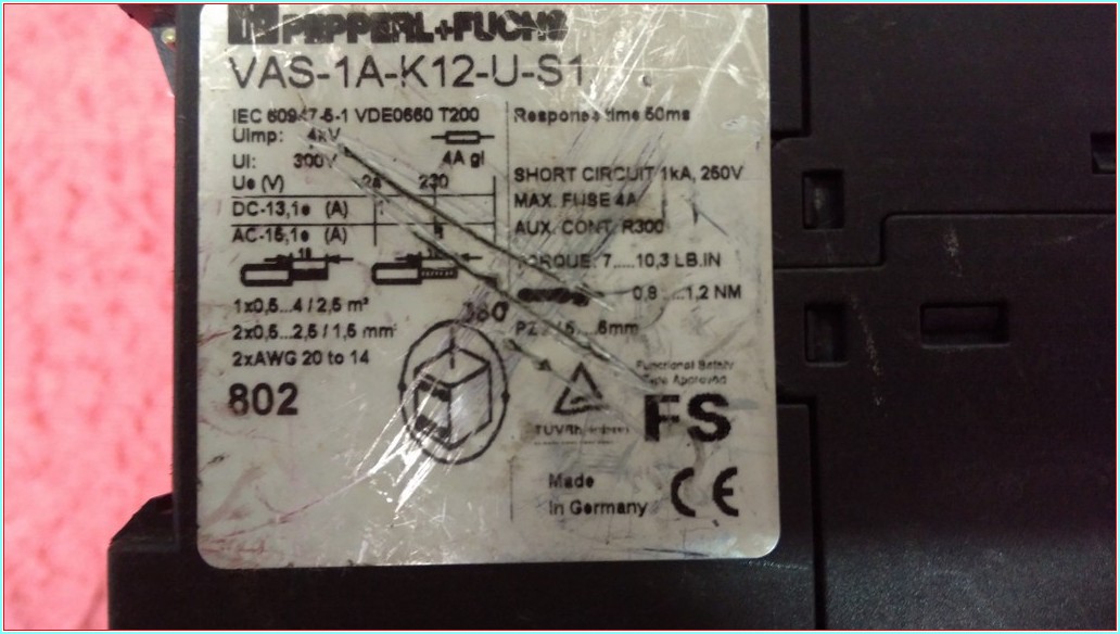 PEPPERL FUCHS VAS-1A-K12-U-S1 AS-ARAYÜZ GÜVENLİK MÖNİTÖR