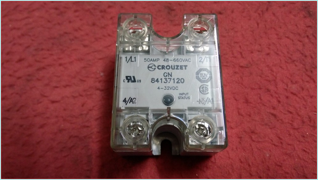 CROUZET GN 84137120 GN84137120 4-32VDC 48-660VAC 50A SIFIR KUTULU KATI HAL RÖLESİ