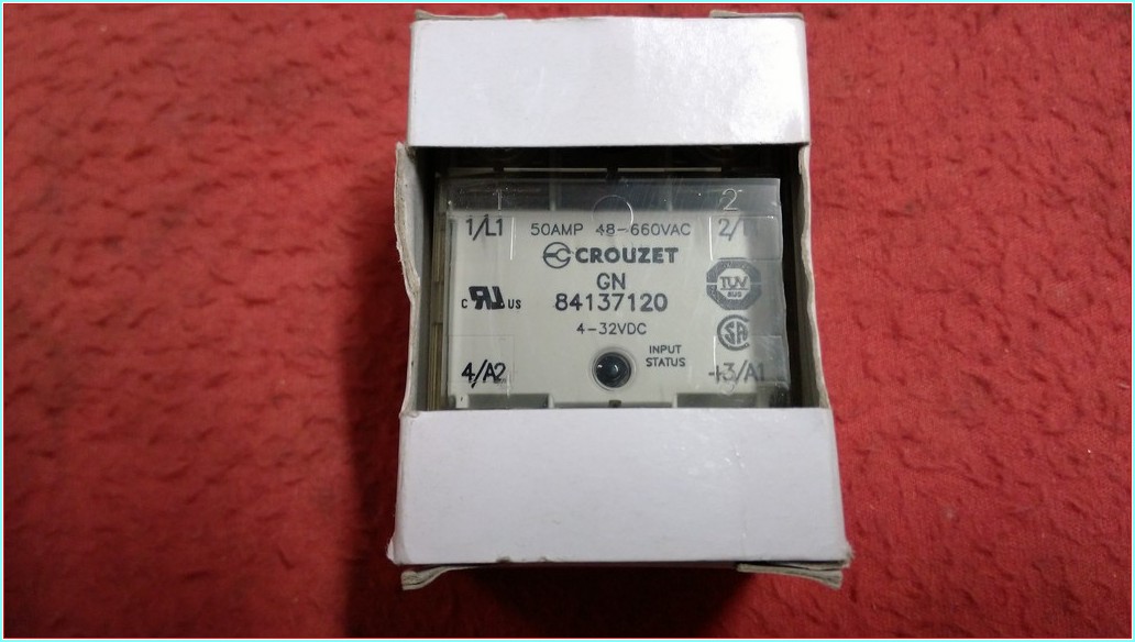 CROUZET GN 84137120 GN84137120 4-32VDC 48-660VAC 50A SIFIR KUTULU KATI HAL RÖLESİ