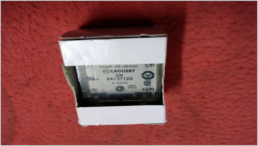 CROUZET GN 84137120 GN84137120 4-32VDC 48-660VAC 50A SIFIR KUTULU KATI HAL RÖLESİ