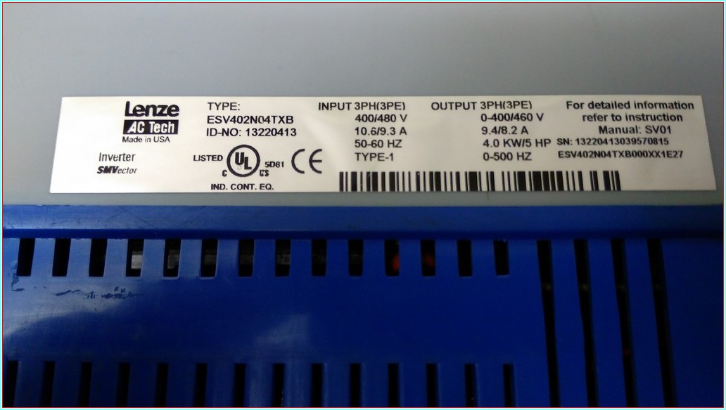 LENZE ESV402N04TXB ESV402N04TXB522 4KW SÜRÜCÜ