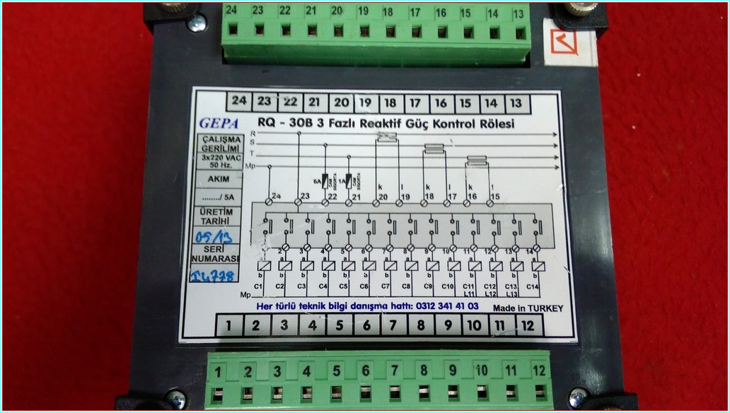 GEPA RQ-30 B 14 KADEME REAKTİF GÜÇ KONTROL RÖLESİ