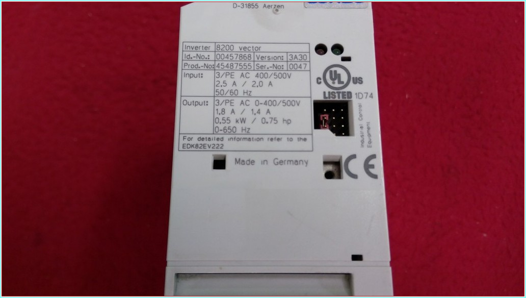 LENZE E82EV551-4C200 E82EV551K4C E82EV551-4C 8200 0,55 KW 380V VECTOR SÜRÜCÜ