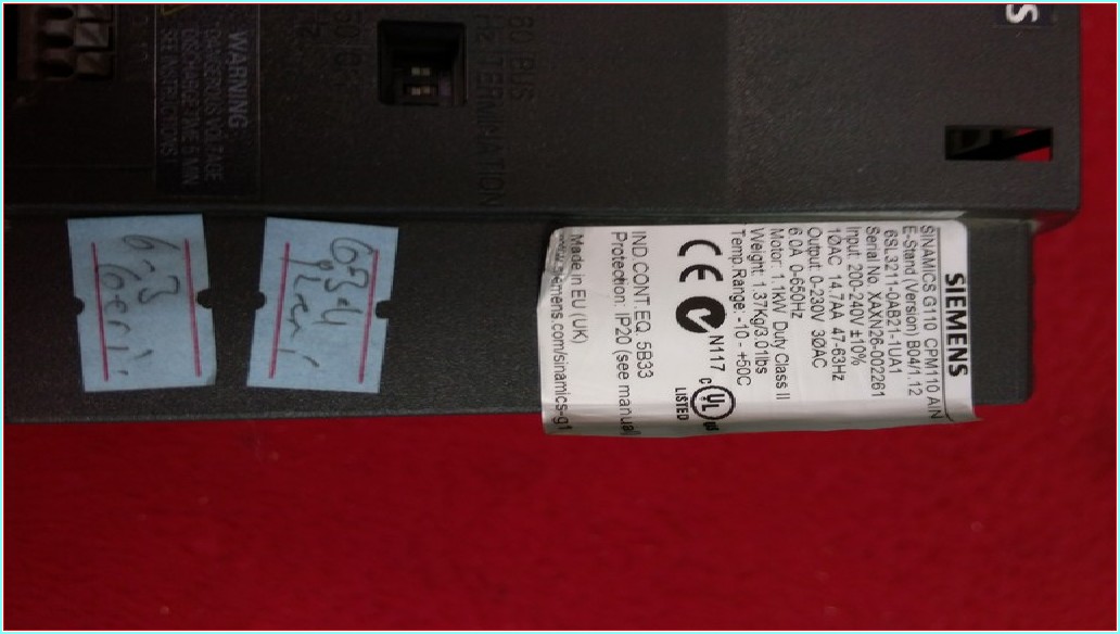 SIEMENS 6SL3211-0AB21-1UA1 1,1 KW 220V SÜRÜCÜ 