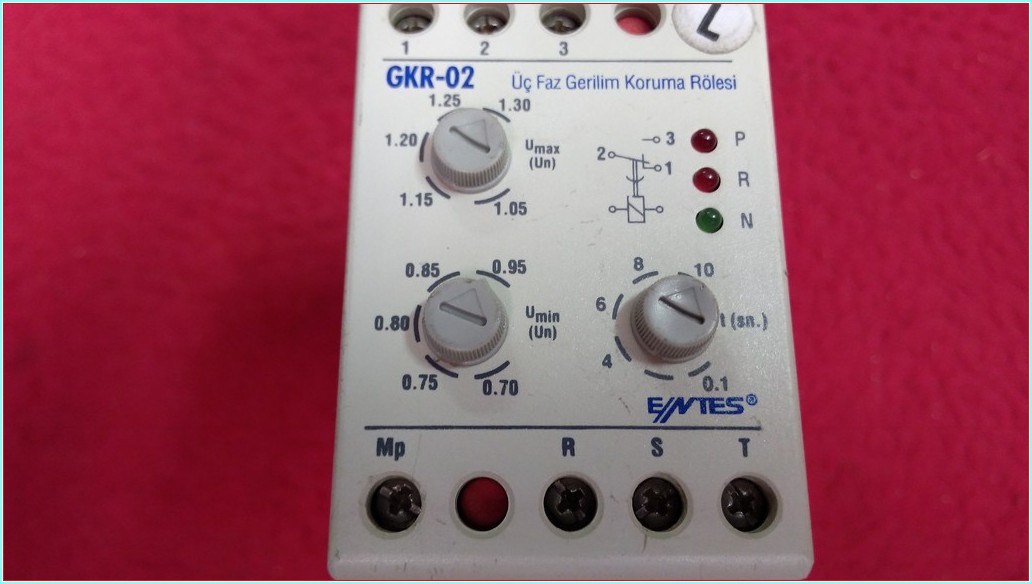 ENTES GKR-02 ÜÇ FAZ GERİLİM KORUMA RÖLESİ