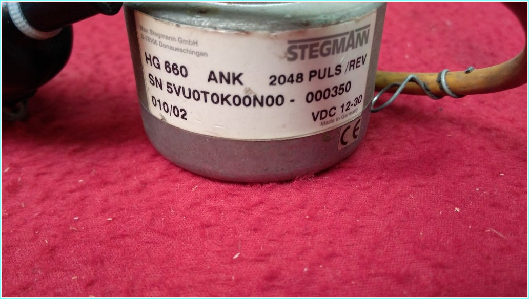 STEGMANN HG 660 ANK 2048 PULS/REV SN 5VU0T0K00N00-000350 VDC 12-30 ENCODER