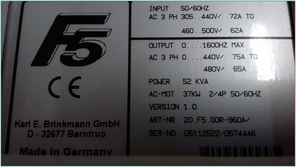 KEB 20,F5,GOR-960A 52 KVA 37 KW SÜRÜCÜ 37KW INVERTER