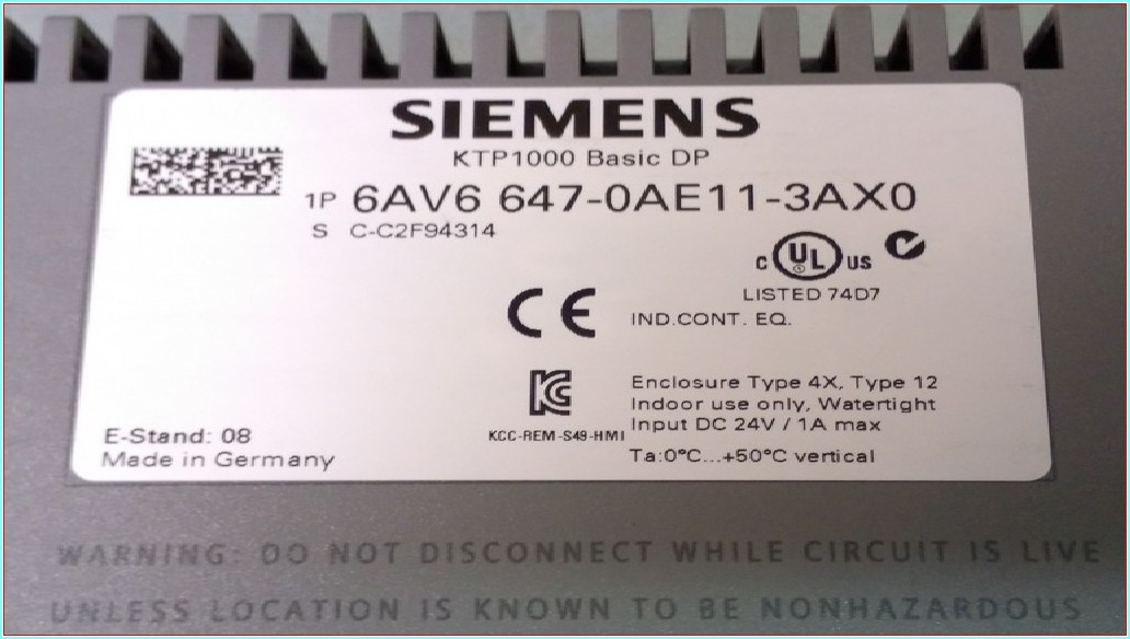 SIEMENS 6AV6 647-0AE11-3AX0 6AV6647-0AE11-3AX0 KTP1000 TOUCH SIMATIC PANEL