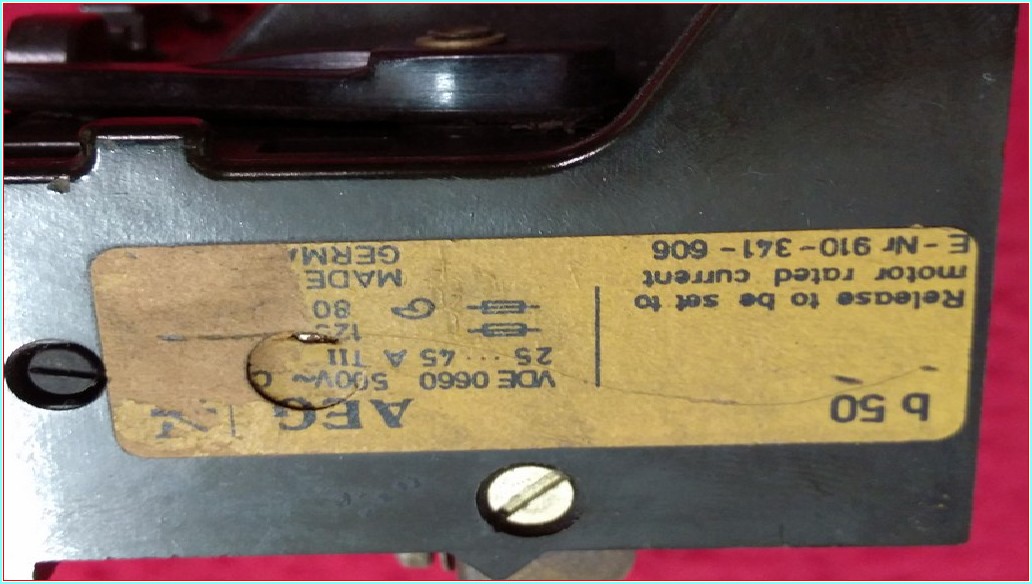 AEG VDE 0660 25-45A KONTAKTÖRE TAKILAN TİP MOTOR KORUMA