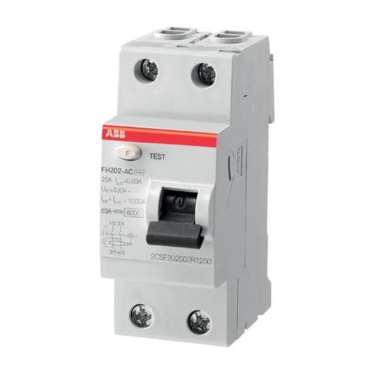 ABB FH202 AC 2CSF202004R1250 25A 0,03A 2X25-30MA KAÇAK AKIM DEVRE KESİCİ