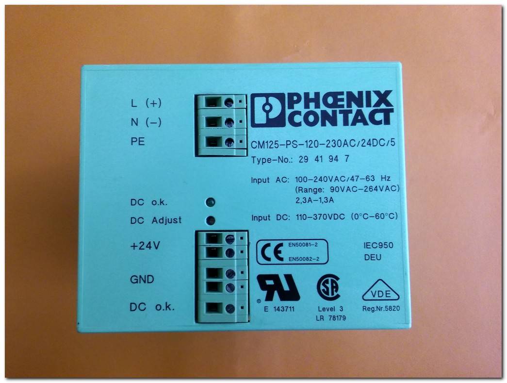 PHOENIX CONTACT CM125-PS-120-230AC-24DC-5 29 41 94 7 POWER SUPPLY GÜÇ KAYNAĞI
