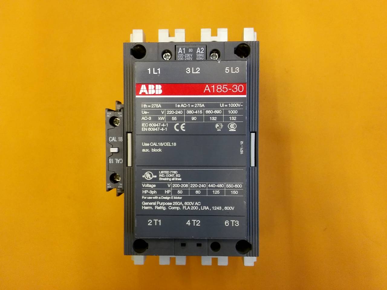 ABB A185-30 275A 220 KONTAK BOBİNLİ 1SFL491001RXX11 KONTAKTÖR