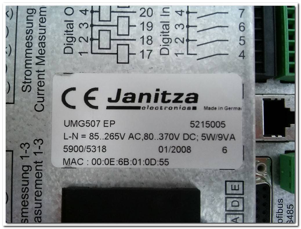 JANİTZA UMG 507 SIEMENS UMG507 EP UMG507 L UMG 507 L UMG507L UNİVERSAL MEASURİNG DEVİCE EVRENSEL ÖLÇÜM CİHAZI