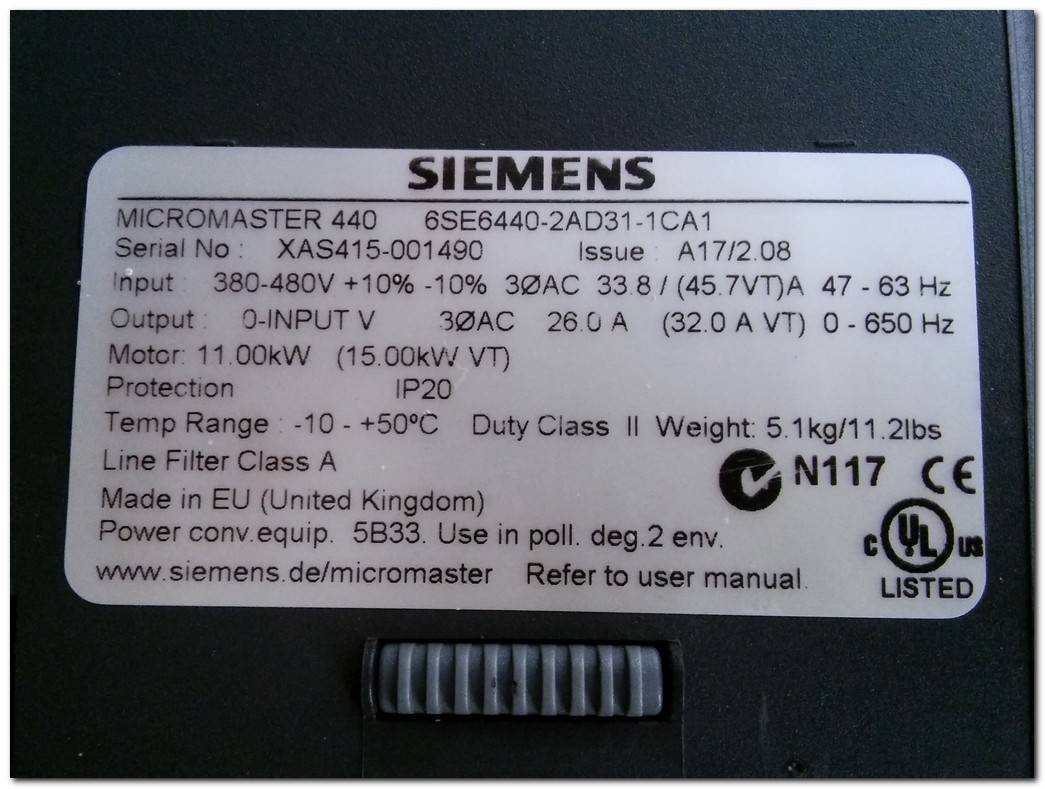SIEMENS 6SE6440-2AD31-1CA1 2AD31 15KW MICROMASTER 440 15 KW 6SE6400-3CC03-5CD3 KOMUTASYON ŞOK BOBİNİ