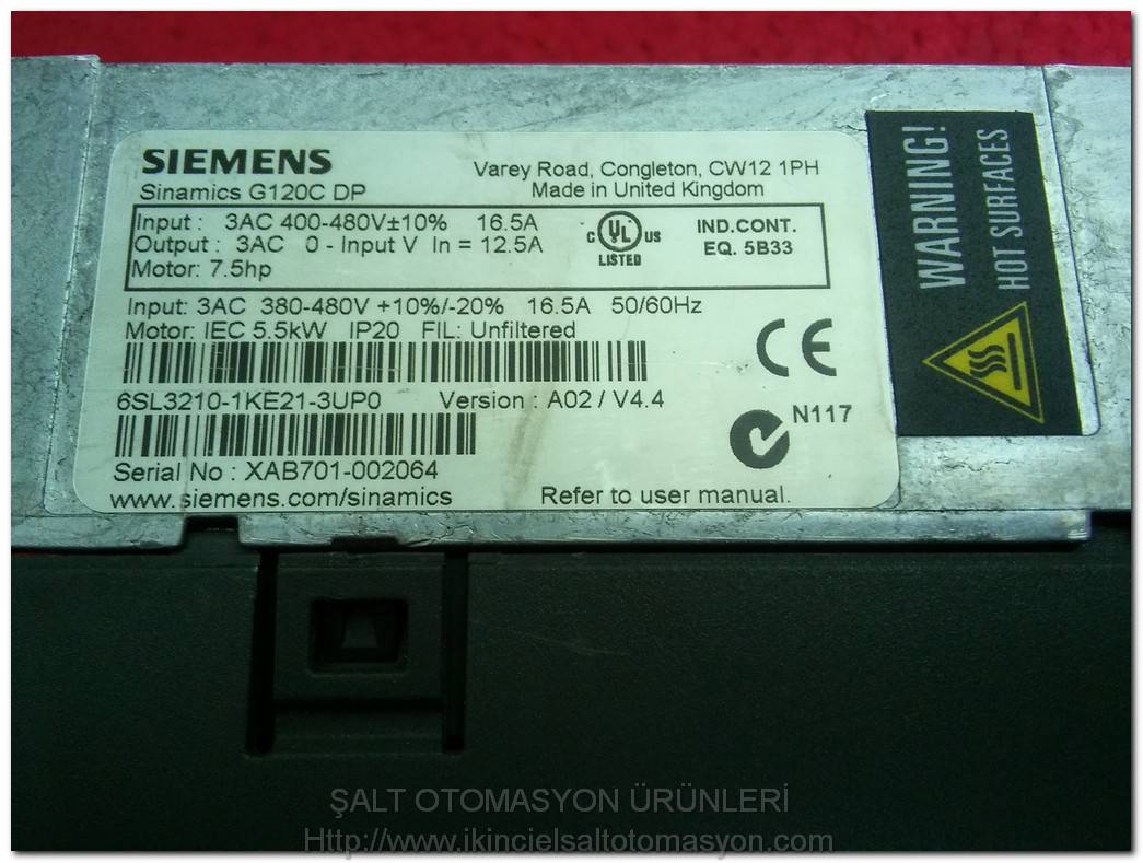 SIEMENS 6SL3210-1KE21-3UP0 SİNAMİCS G120C DP 5.5KW SÜRÜCÜ