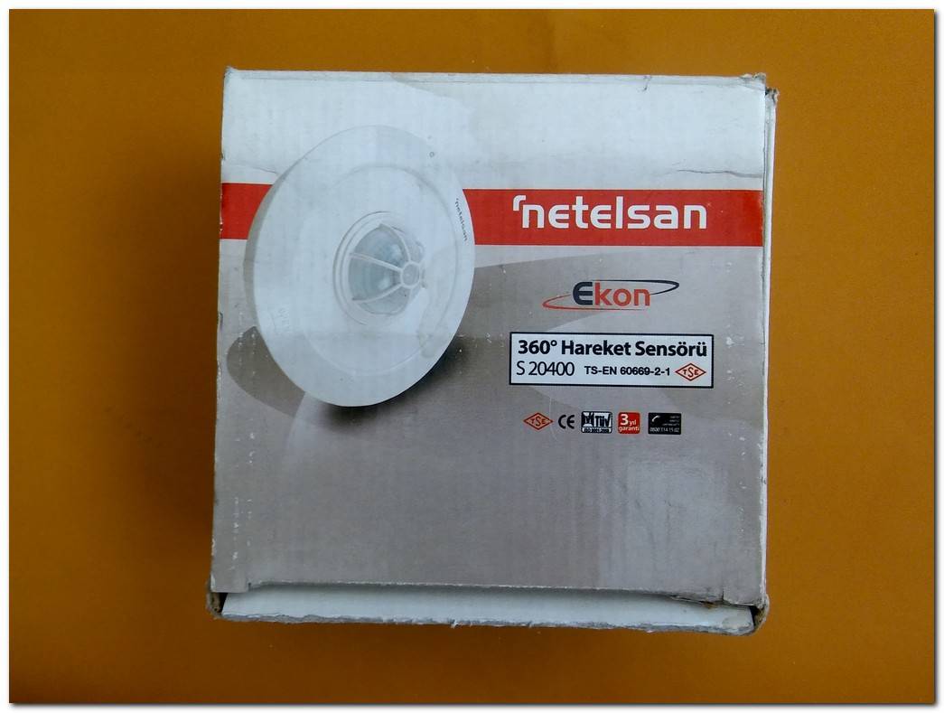 NETELSAN S 20400 TAVAN TİPİ SIFIR KUTULU 360 DERECE HAREKET SENSÖRÜ TS-EN 60669-2-1