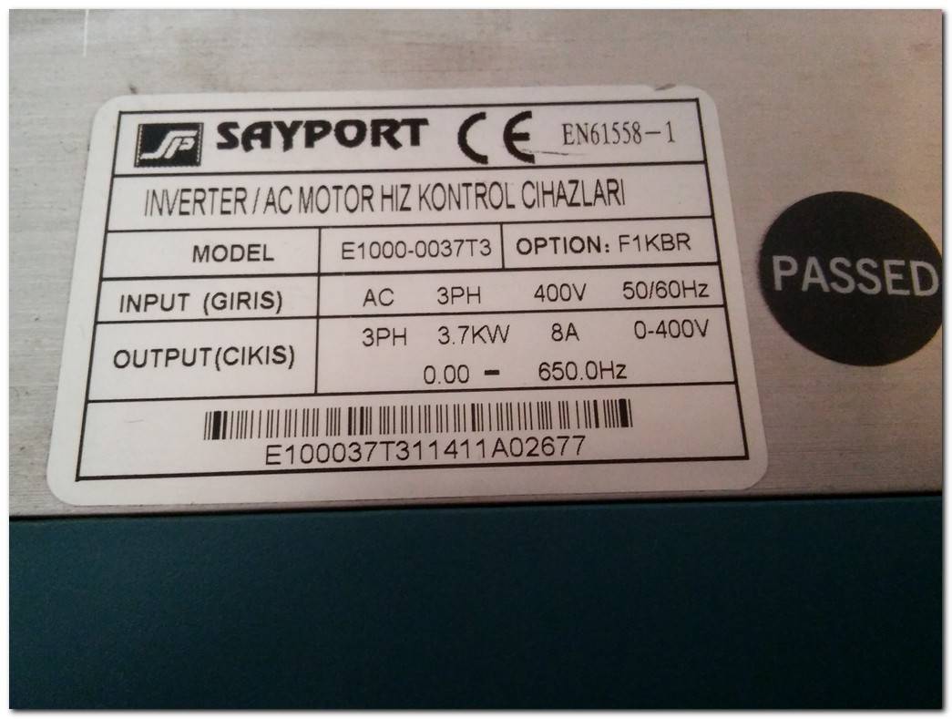 SAYPORT E1000-0037T3  3,7KW SÜRÜCÜ INVERTER HIZ KONTROL CIHAZI