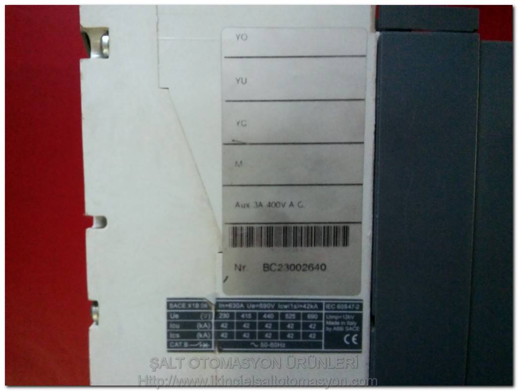 ABB SACE EMAX X1 SACE X1B 06 SACE PR331/P SACE PR331/P 630A TMŞ DEVRE KESİCİ ŞALTER