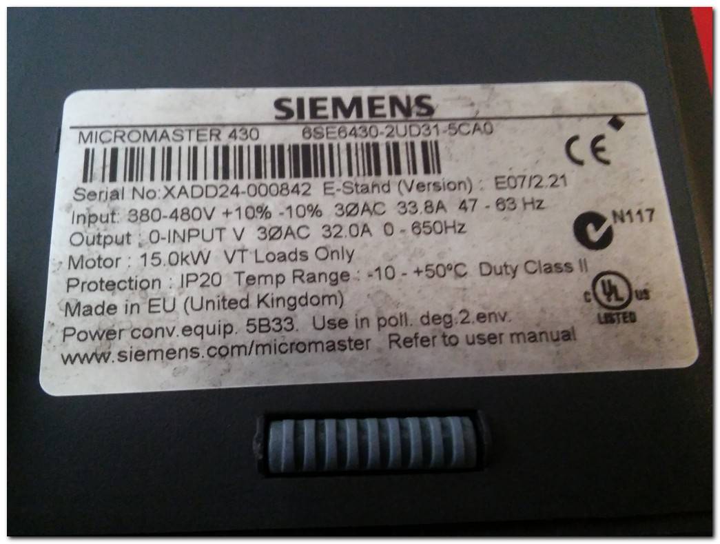 SIEMENS 6SE6430-2UD31-5CA0 6SE6420-2UD31-1CA1 MICROMASTER 430 15 KW SÜRÜCÜ