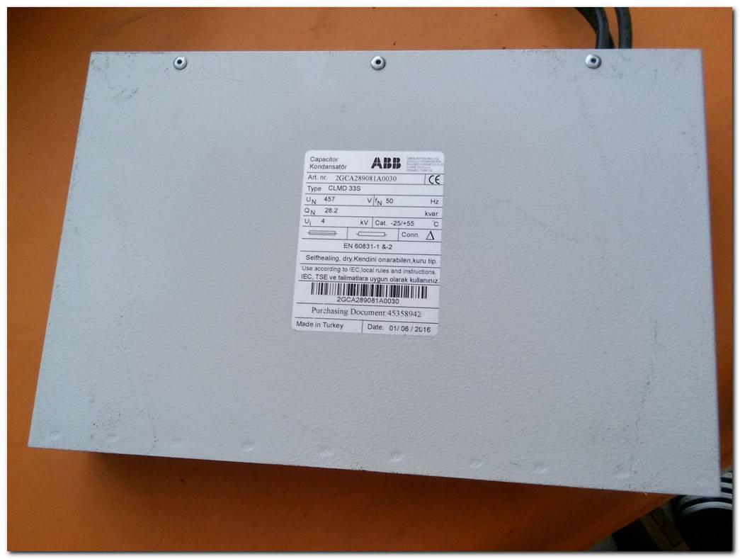 ABB CLMD 33S CLMD33S 457V 28,2KVAR KONDANSATÖR KENDİNİ ONARABİLEN KURU TİP ALÇAK GERİLİM GÜÇ KONDANSATÖRLERİ 2GCA289011A0030