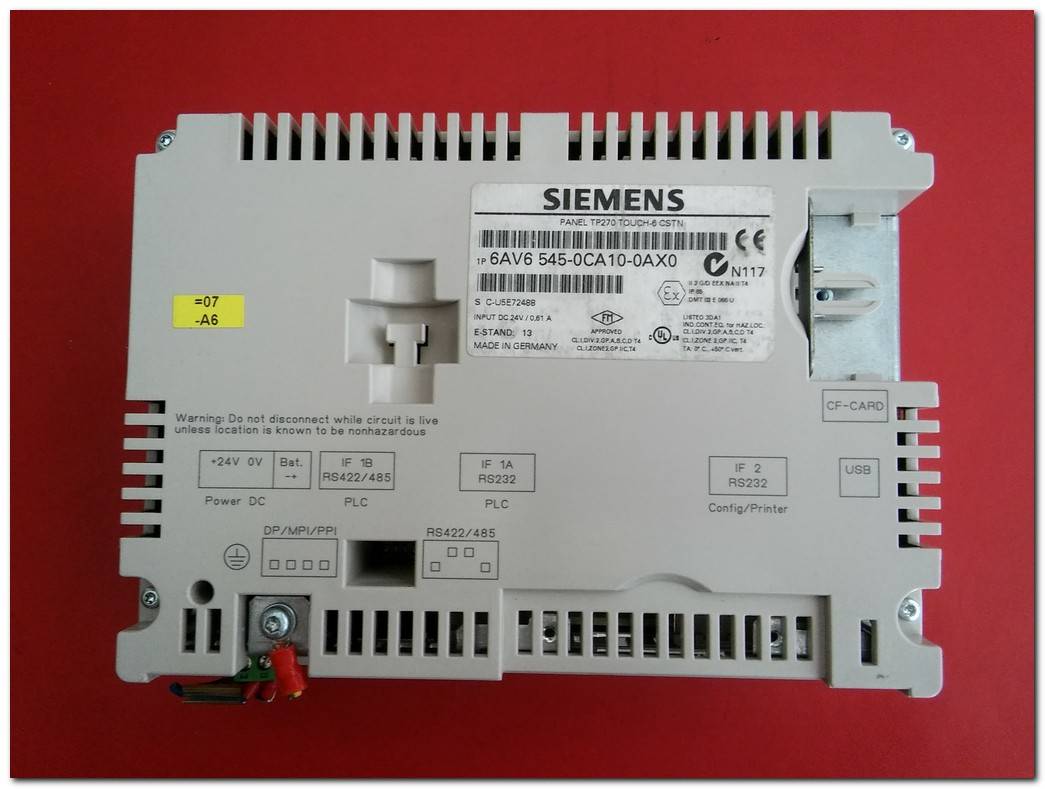 SIEMENS 6AV6 545-0CA10-0AX0 TP270 TOUCH-6 CSTN SIMATIC PANEL TOUCH HMI DOKUNMATİK OPERATÖR PANEL