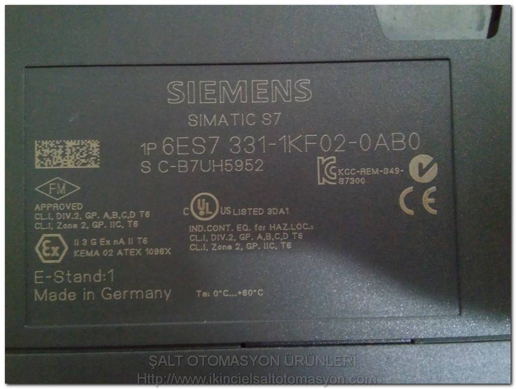 SIEMENS 6ES7 331-1KF02-0AB0 6ES7331-1KF02-0AB0 SIMATIC S7-300 ANALOG GİRİŞ MODÜLÜ
