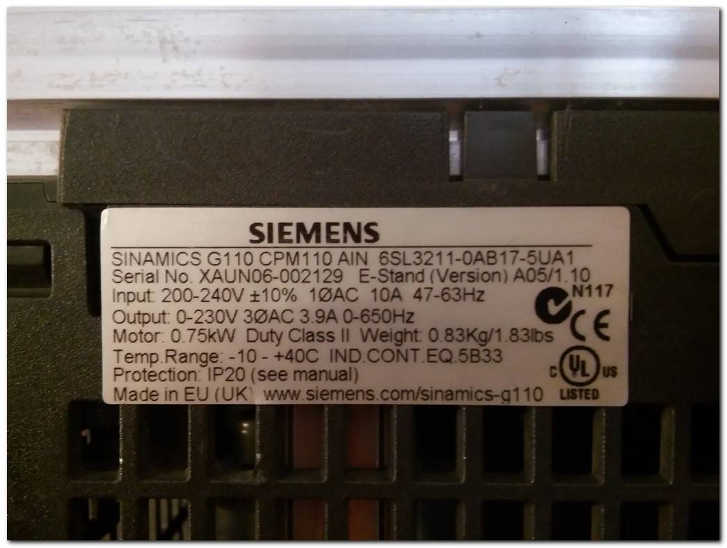 SIEMENS 6SL3211-0AB17-5UA1 0,75KW SÜRÜCÜ INVERTER 0.75 KW DRIVER