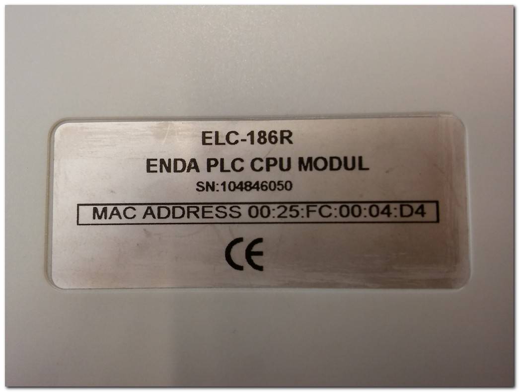 ENDA ELC-186R PLC CPU MODUL ETHERNET PORTLU PLC 