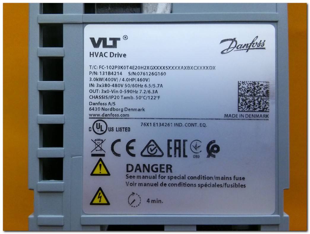 DANFOSS FC-102P3K0 FC-102P3K0T4E20H2 VLT HVAC DRİVE  3 KW SÜRÜCÜ