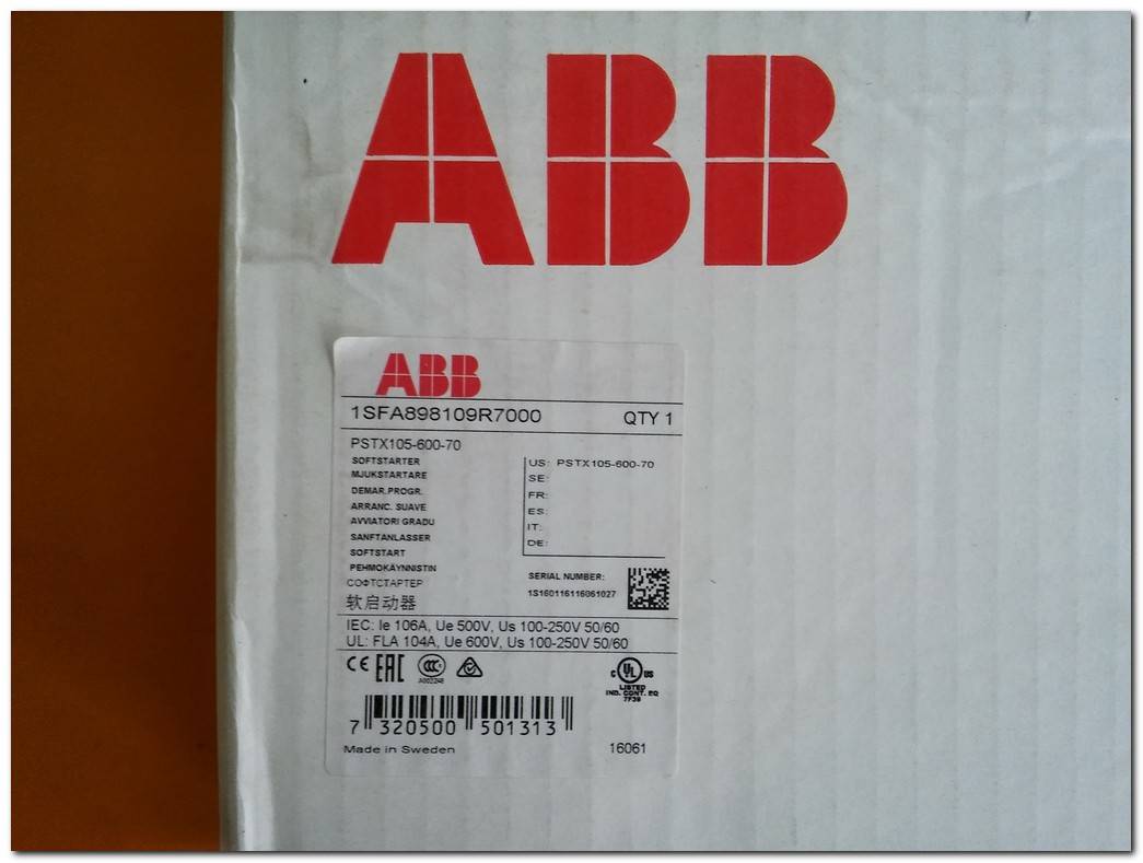 ABB PSTX105-600-70 PSTX105 1SFA898109R7000 55KW SOFT STARTER 55 KW YUMUŞAK YOL VERME