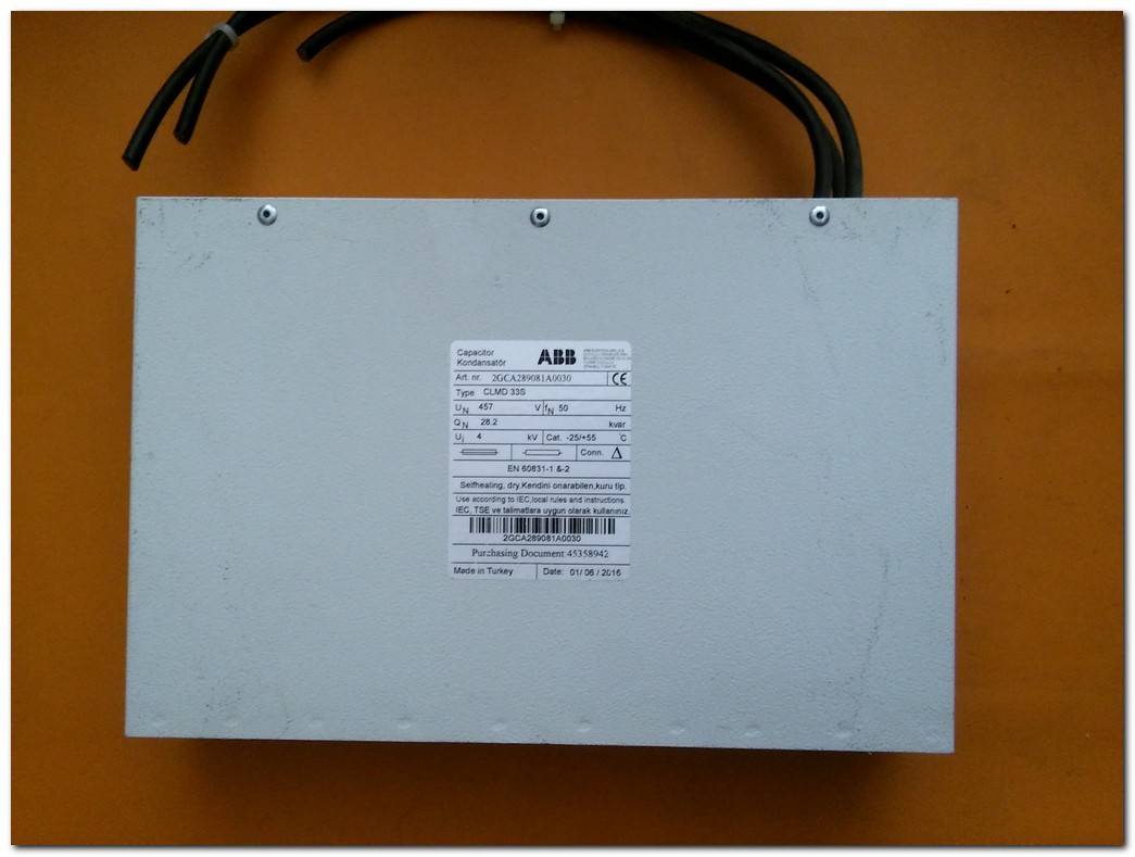 ABB CLMD 33S CLMD33S 457V 28,2KVAR KONDANSATÖR KENDİNİ ONARABİLEN KURU TİP ALÇAK GERİLİM GÜÇ KONDANSATÖRLERİ 2GCA289011A0030