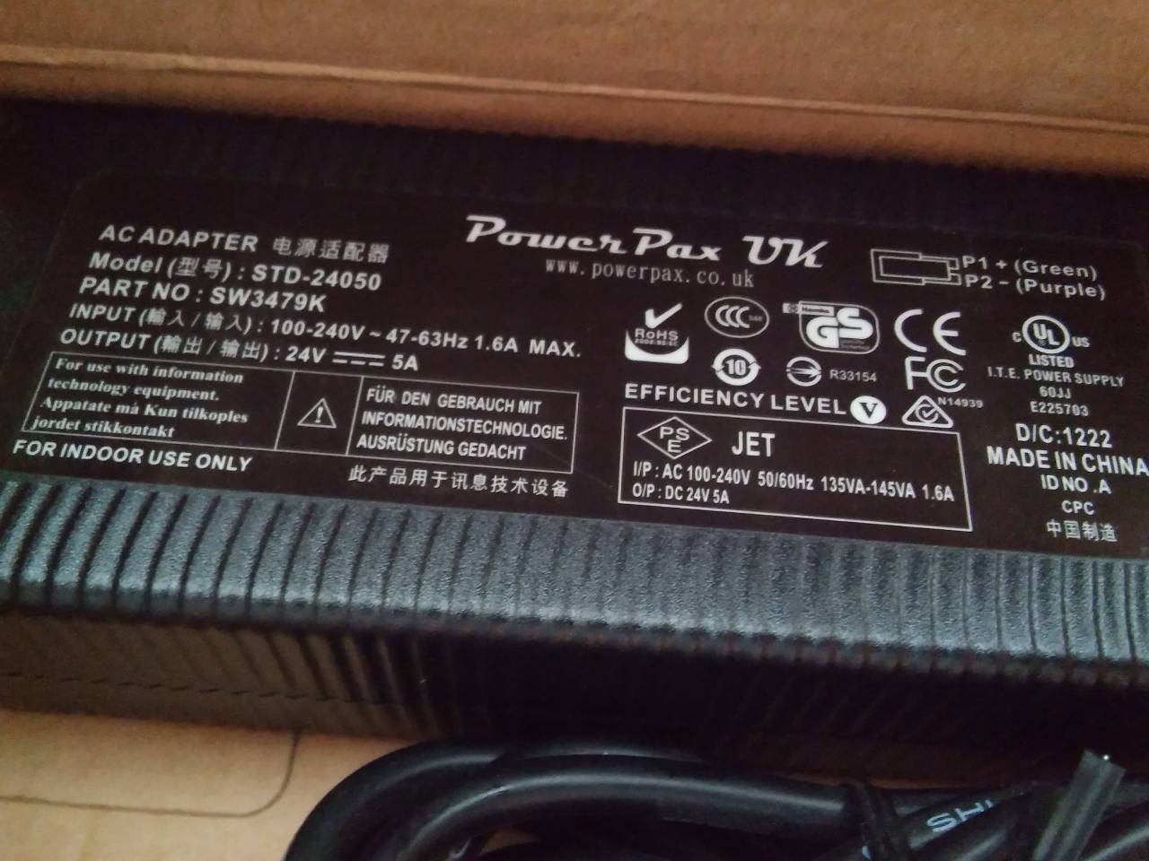 POWER PAX STD-24050 24V 5A 4 PİMLİ ÇİFT ÇIKIŞLI GÜÇ KAYNAĞI POWER SUPPLY SIFIR KUTULU