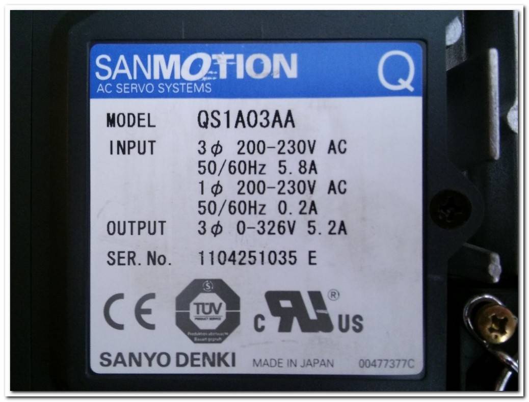 SANMOTION QS1A03AA AC SERVO SYSTEMS SANYO DENKI AC SORVO DRIVE 5.2A SÜRÜCÜ QS1A01AA