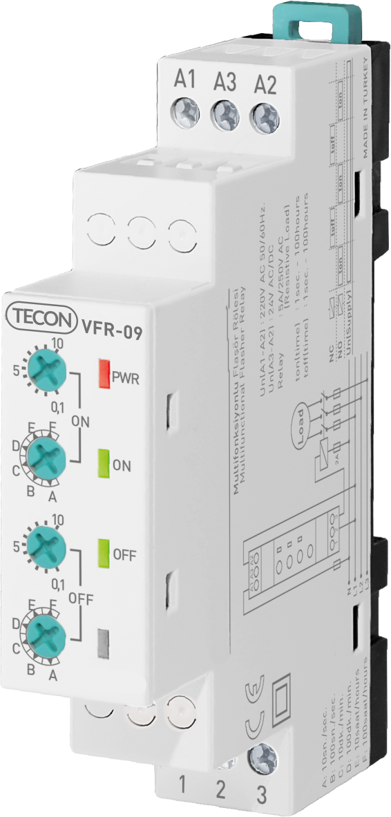 TECON VFR-09 SIFIR KUTULU MULTİFONKSİYONLU FLAŞÖR RÖLESİ