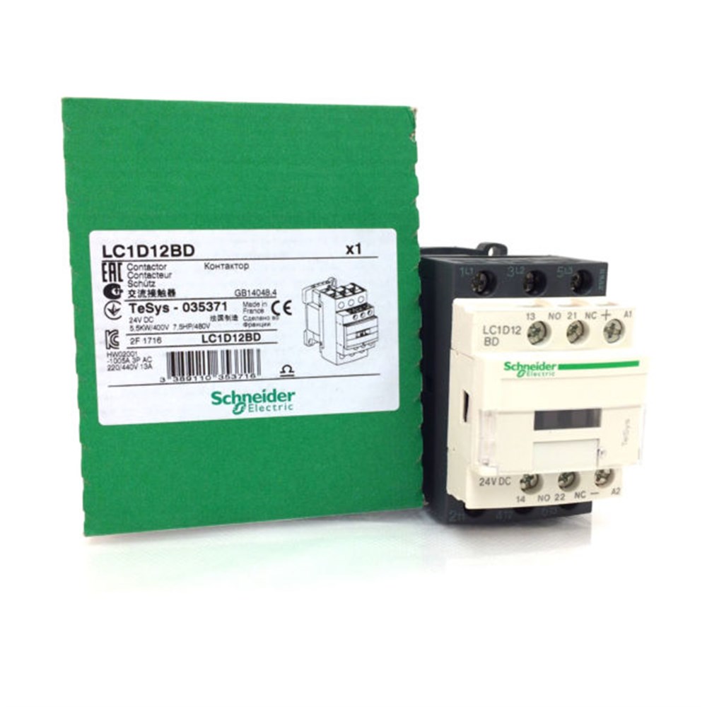 SCHNEİDER LC1D12BD LC1D12 BD 24VDC 25A 5.5KW KONTAKTÖR